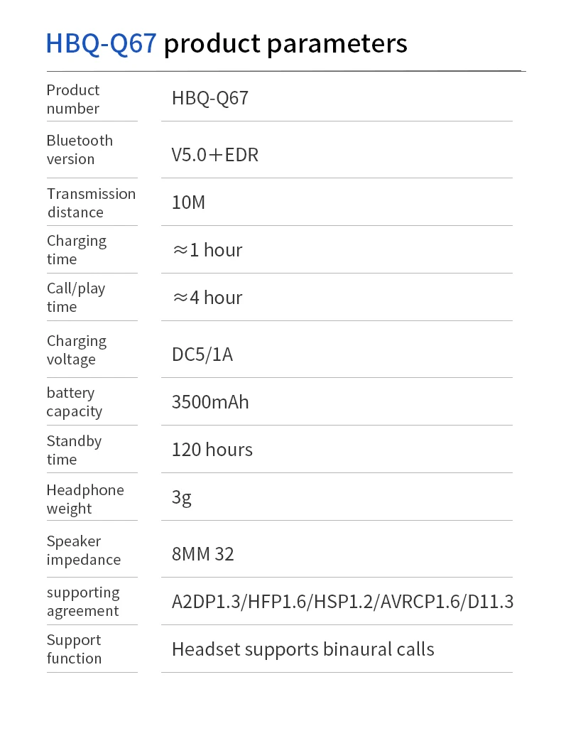 HBQ Q67 TWS Wireless Earbuds 3D Stereo Mini Bluetooth Earphone 5.0 With Mic Sports Waterproof Earphones Auto Pairing Headset - ANKUX.COM