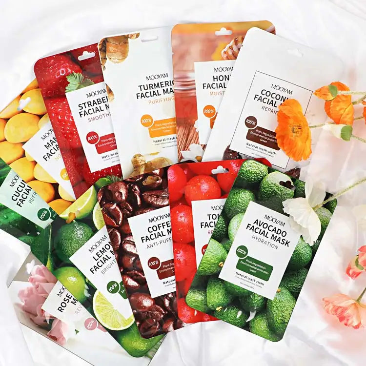 

Hyaluronic Acid Moisturizing Fruit Face Mask Collagen Sheet Mask Skin Care Korean Cosmetics Acne Treatment Fruit Facial Mask