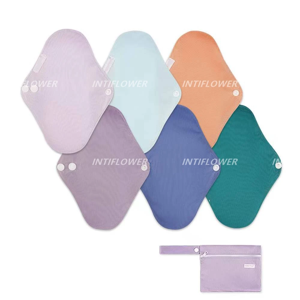 

INTIFLOWER Wholesale 6pcs/set Bamboo Charcoal Reusable Menstrual Pads Anion Sanitary Napkin Panties Liners