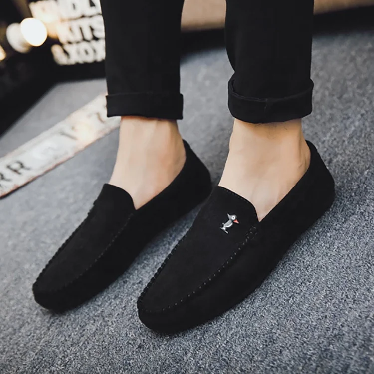 

Footwear anti skid soft-soled casual new styles flat loafer shoes men, Black, grey