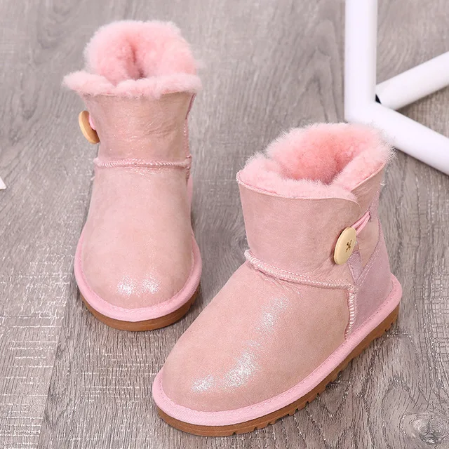 

Women Ankle Snow Boots with Button Genuine Sheep Leather Fur Shoes Winter Female Warm Footwear Waterproof Cheap Wholesale, Colorful