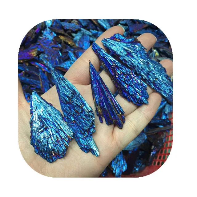 

Wholesale healing crystals titanium mineral raw stones natur blue aura kyanite rough blades for Decor