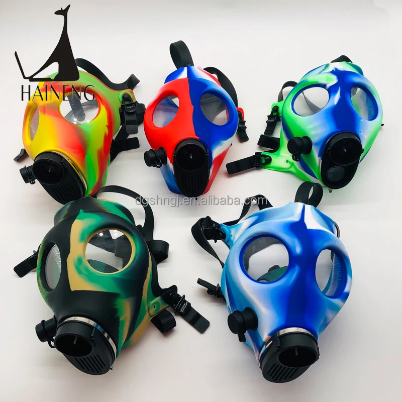 

Popular silicone gas mask silicone glue cigarette pot colorful silicone pipe