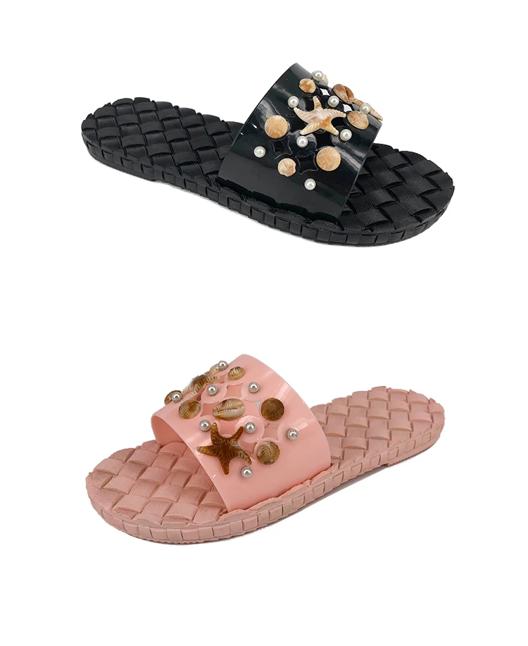 时尚最新款式花朵凉鞋室内楔形时尚女士拖鞋