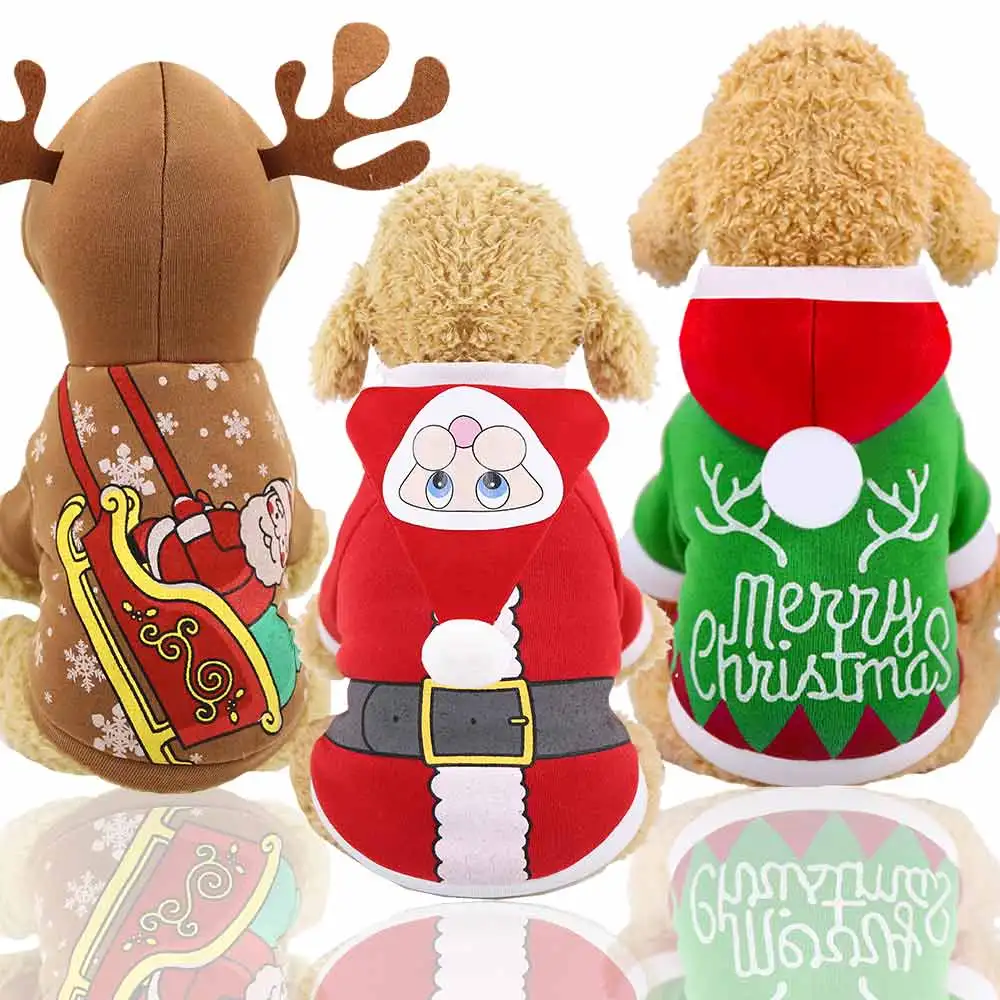 

Christmas elk changing into dog festival clothes cat pet autumn winter new medium dog Teddy pull sled