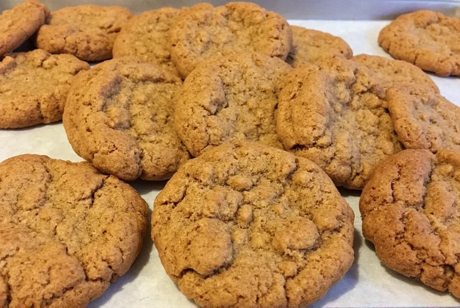 Homemade chewy ginger molasses cookies stacked with visible soft interior and crackled surface