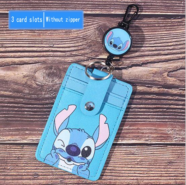 

Cartoon Retractable Reel Clip Card Holder 18 Styles 3 Cards Slots Creative Badge Case Wallet ID Key Ring Keychain for Men Women