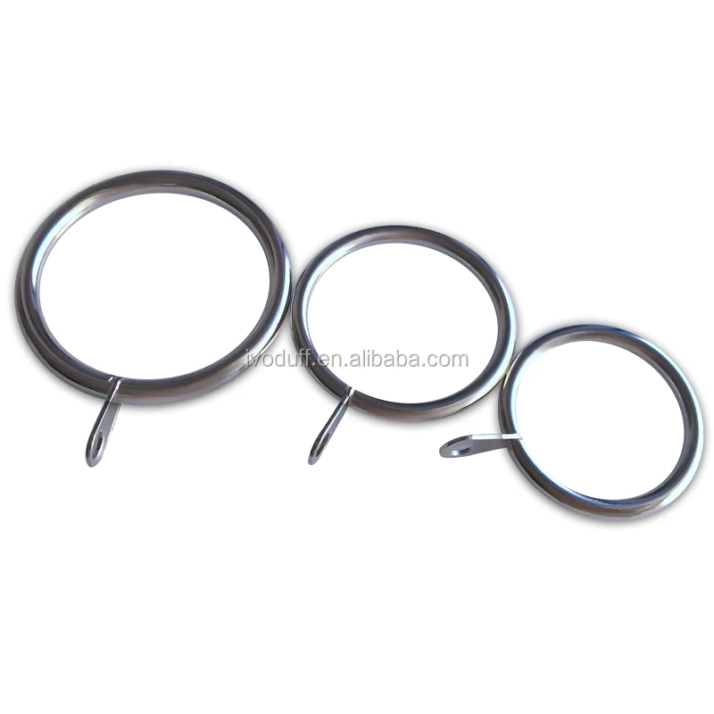 

Modern Metal Pole Accessories Curtain Ring With Eyelets, Nickel