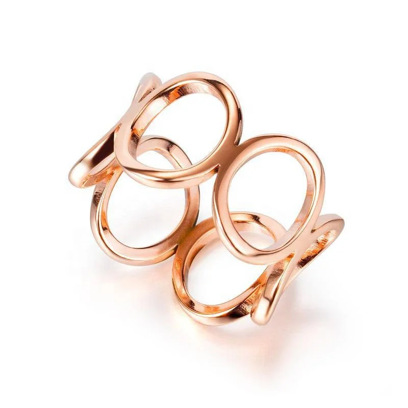 

6-8 # USA Size Fashion Women Jewelry 2020 316L Stainless Steel Cutout Ring
