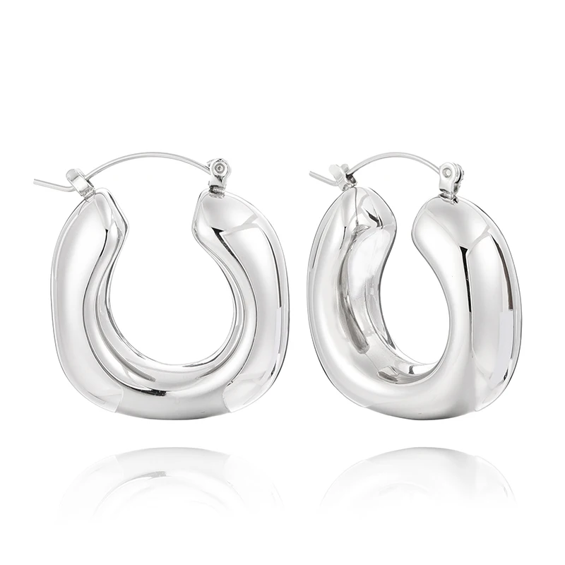 

Fashion 361L stainless steel white steel round ring earrings jewelry
