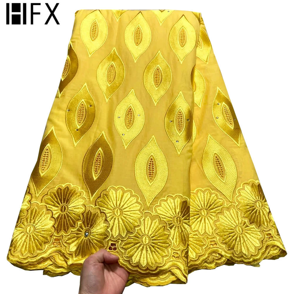 

HFX New High Quality African Swiss Voile Lace Cotton Fabric For Party Dress, Muti colors