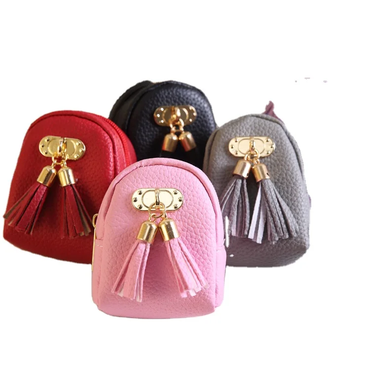 
New luxury Creative Fashion Mini Handbag PU Leather Lady Purse Small Round Coin Purse With key chain 
