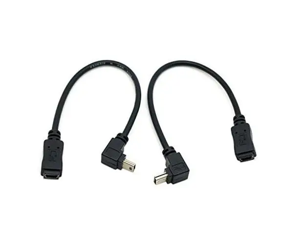 

90 Degree Up & Down Direction Angled Mini USB 5 Pin Male to Female Extension Cable 0.2m