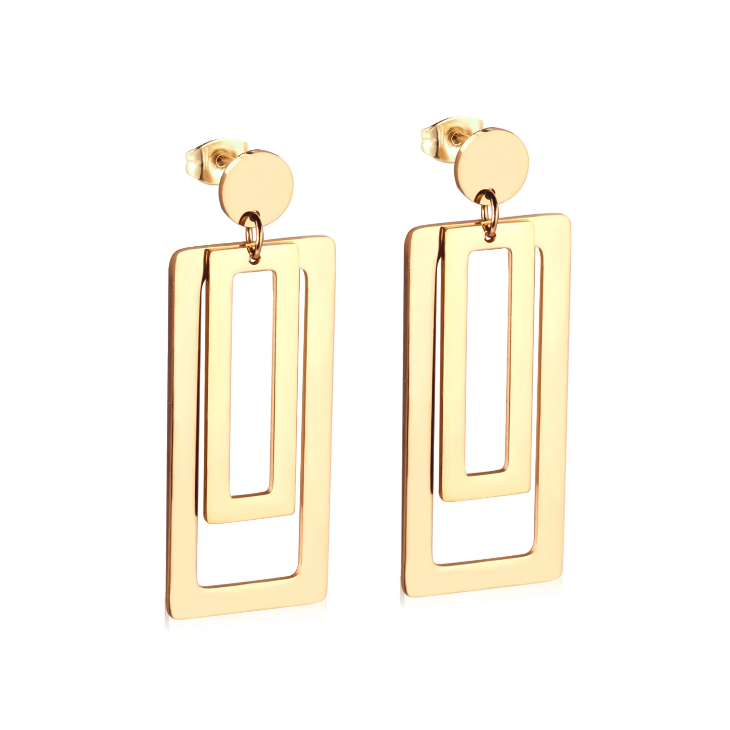 

Exaggerated Personality Dubai Gold Plated Jewelry Rectangular Christmas Big Earring For Woman Girl, Picture shows