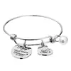 Amazon Hot Sell Wedding Bridesmaid Gift Jewelry Large Disc Pearls Changeable Adjust Forever My Sister Friendship Bracelet