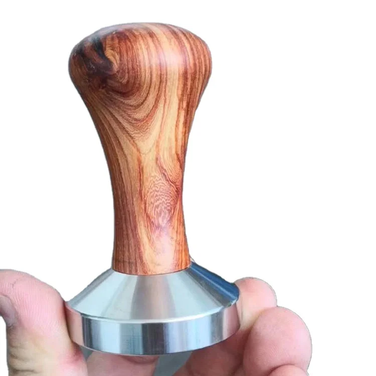 

Fashion design Monzo wooden handle 58mm adjustment stainless steel station Reusable Nespresso Espresso Coffee Tamper