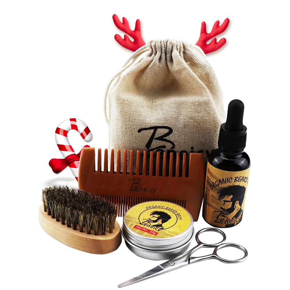 

Top Seller Men Beard Grooming Kit with Beard Brush and Beard Oil for Men Care