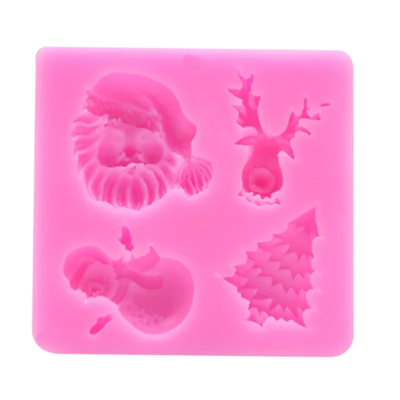 

Santa Claus Christmas Tree Elk Snowman Plant Animal Liquid Baking Chocolate Cake Silicone Baking Pastry Baking Pan Craft Mold