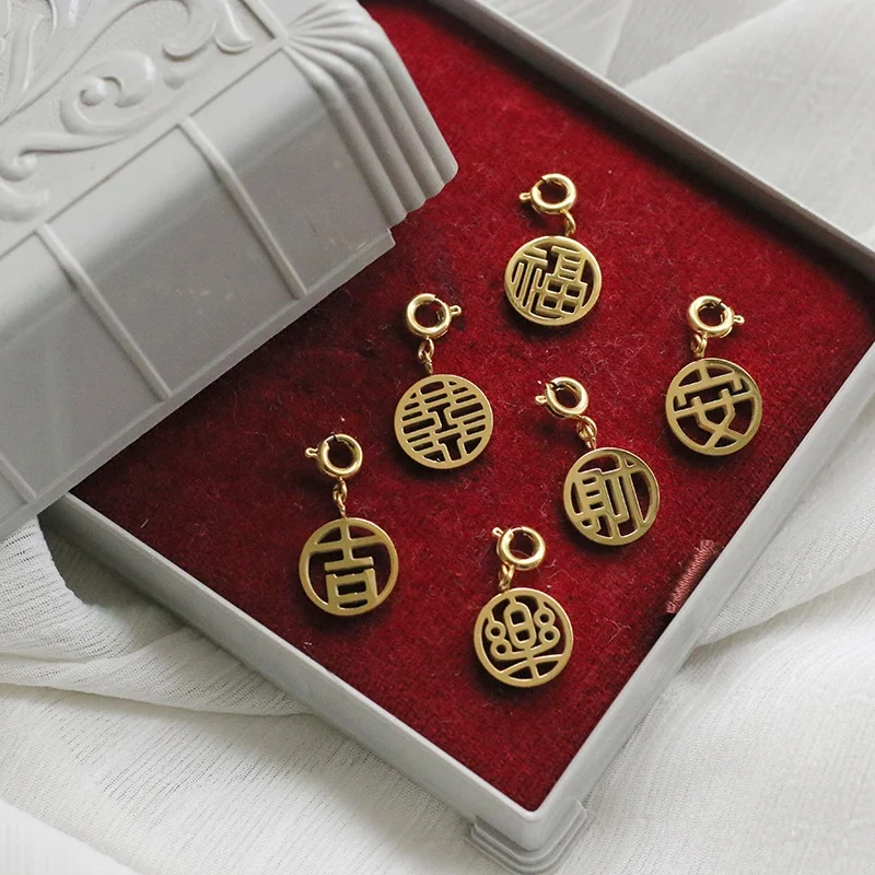 

Personalized Pendant Jewelry Charms For Necklaces Chinese Character Pendant Lucky Necklace Pendant, Gold/silver/rose gold