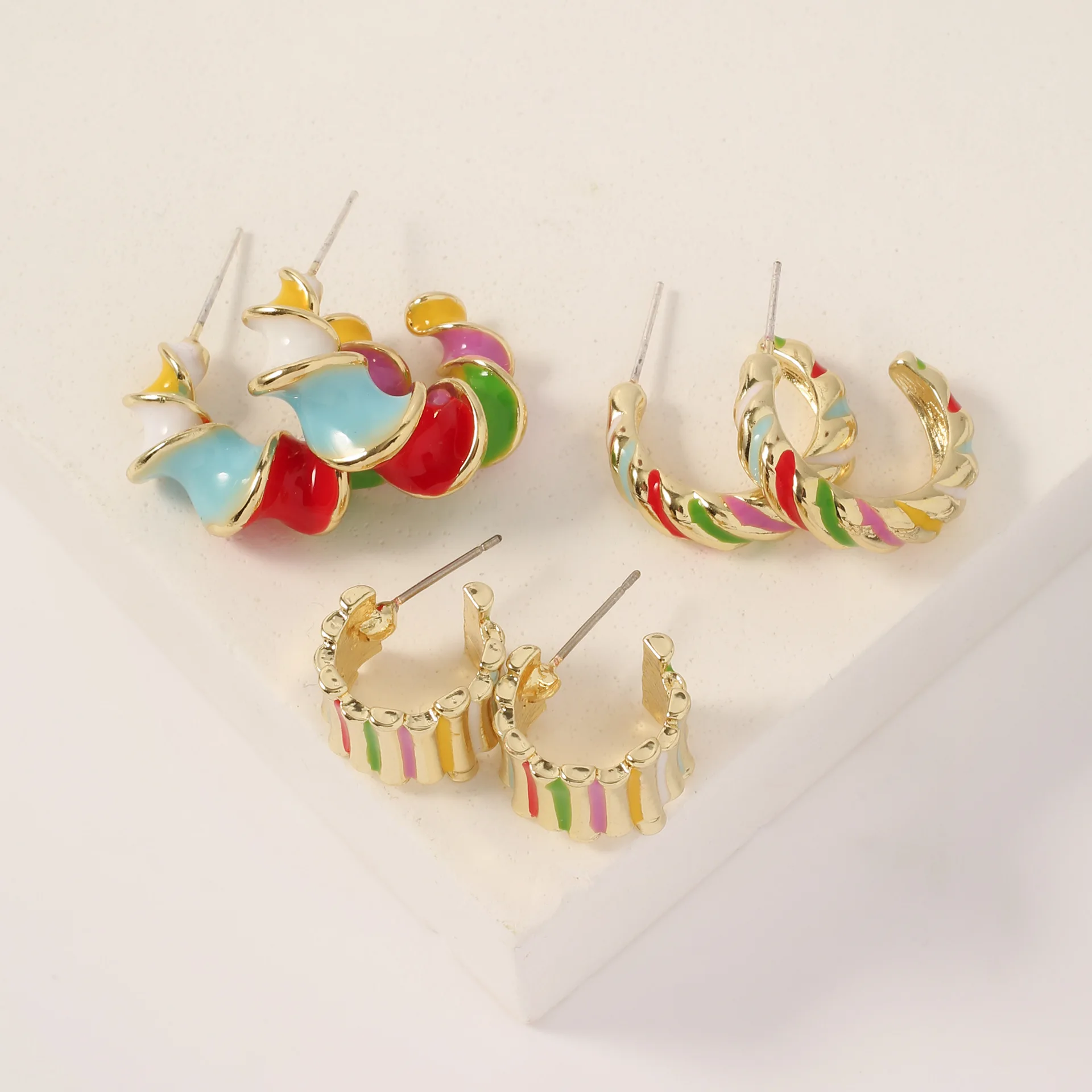 

Enamel lindt excellence Enamel Jewelry alloy hoop earrings accessories supplier ear rings Earring for women earrings