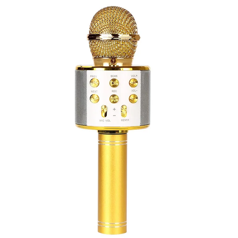 

LED light recording function children's wireless karaoke microphone handheld speaker home KTV karaoke microphone handheld portab, Black ,gold ,rosegold,blue,pink,silver