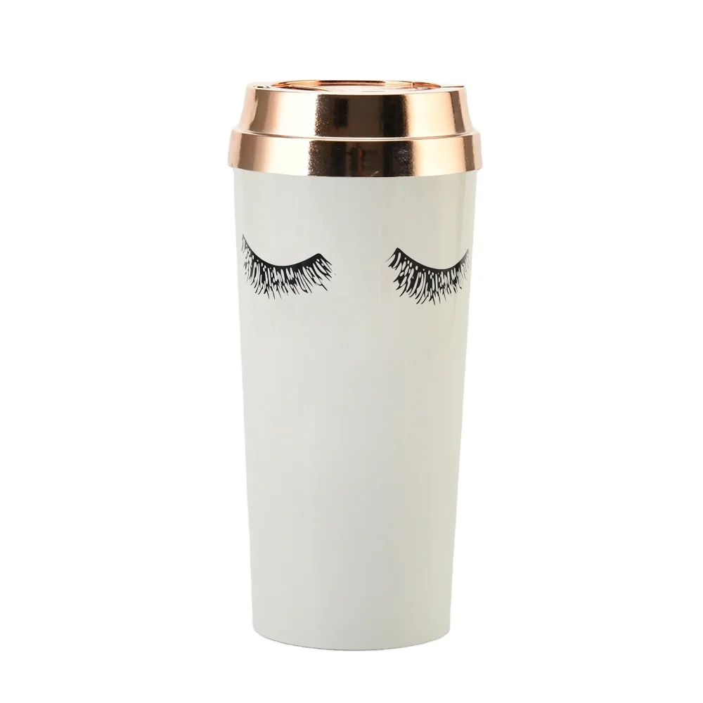 

16oz Double Wall Take Away BPA Free Plastic Mug Reusable Girl Coffee Cup with Lid, Customized colors acceptable