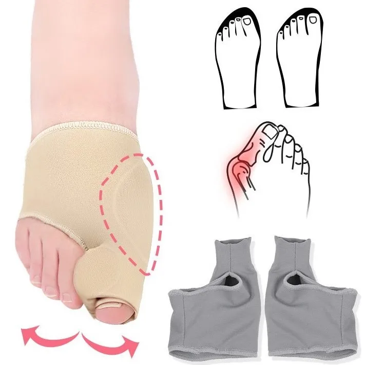 

Sweat Absorbing Hallux Valgus Corrector Breathable Bunion Corrector, Black , skin and grey