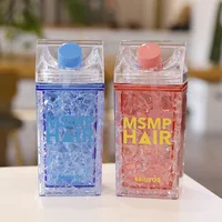 

Box Shaped Plastic Pocket Bottle Spring Polycarbonate Milk Carton Water Bottle