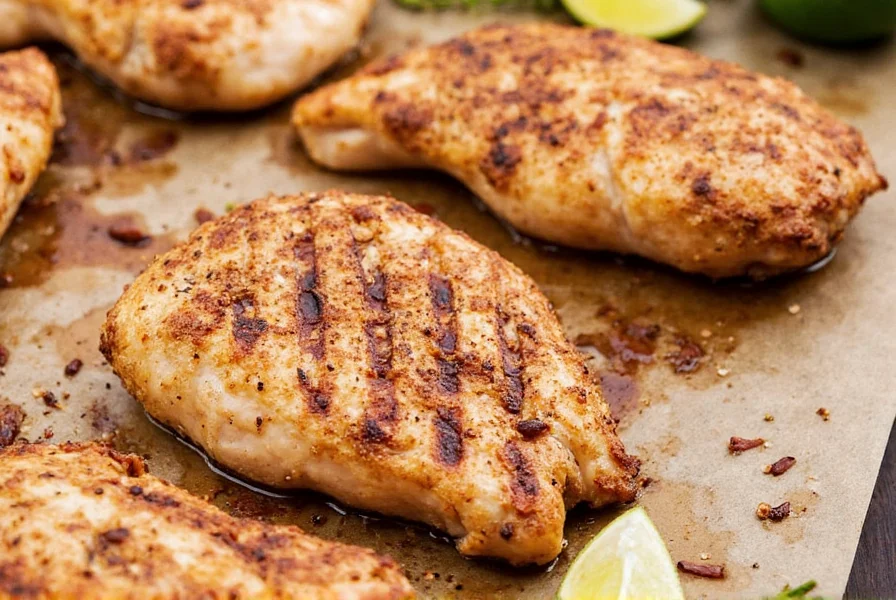 Chicken marinating in a bowl with spices