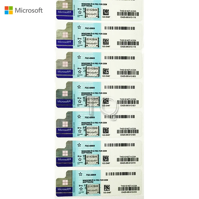 

Wholesale Windows 10 Professional Pro COA Sticker Genuine License key Latest Version DHL Free shipping