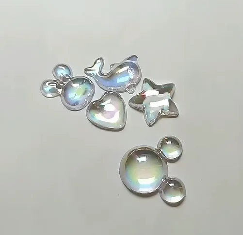 AB Clear Heart Crystal Gems Resin Flatback Rhinestone Figurine Scrapbook Wedding Applique Home Decor Crafts