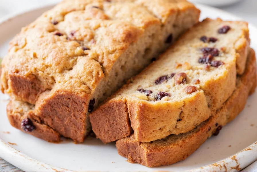 Homemade cinnamon raisin bread cooling on wire rack