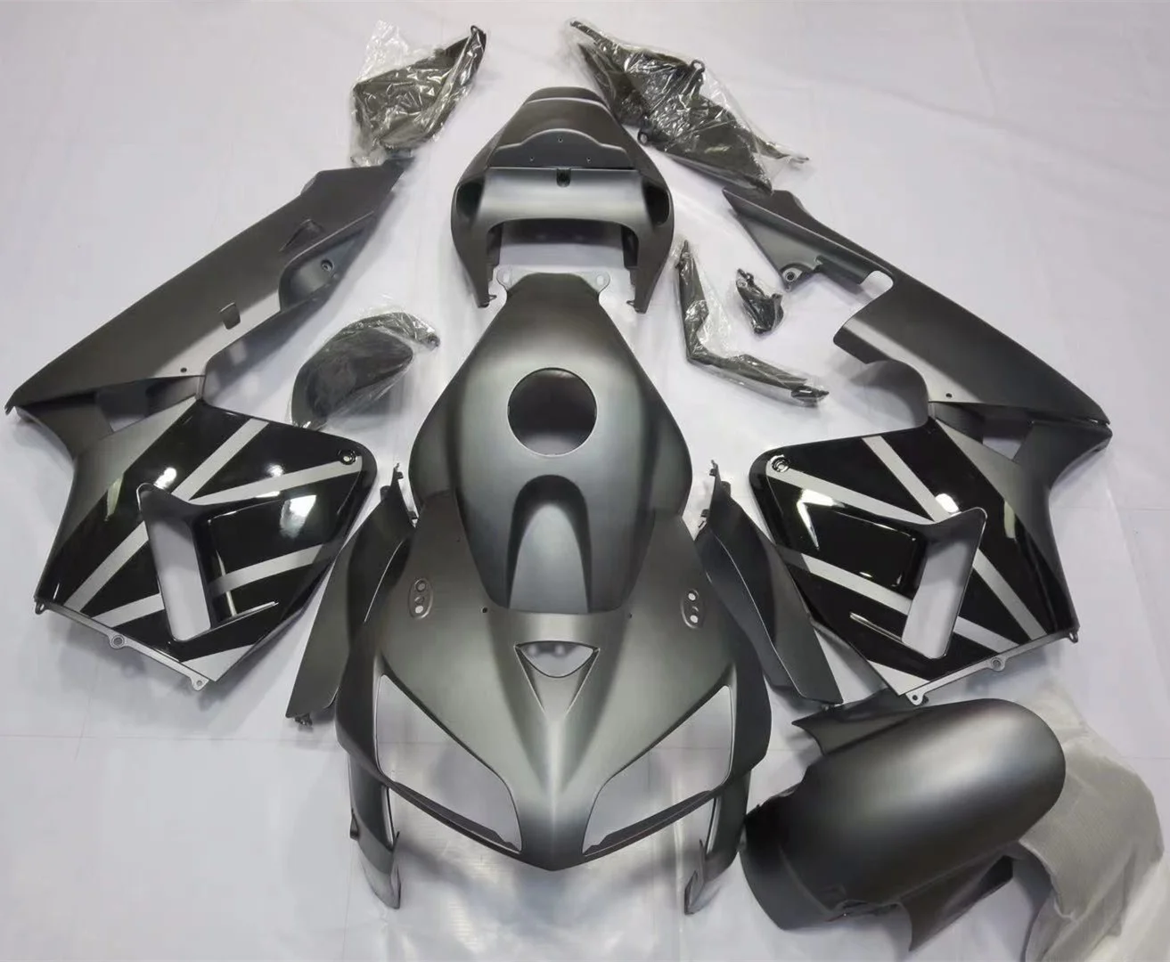 

2022 WHSC Motorcycle Fairing Fit For HONDA CBR600 2005-2006 ABS Plastic Bodywork Gray Black, Pictures shown