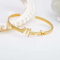 

Best Selling Factory Personalized Bangle Bracelet 316L Stainless Steel Custom Engraved Cuff Name Bracelet