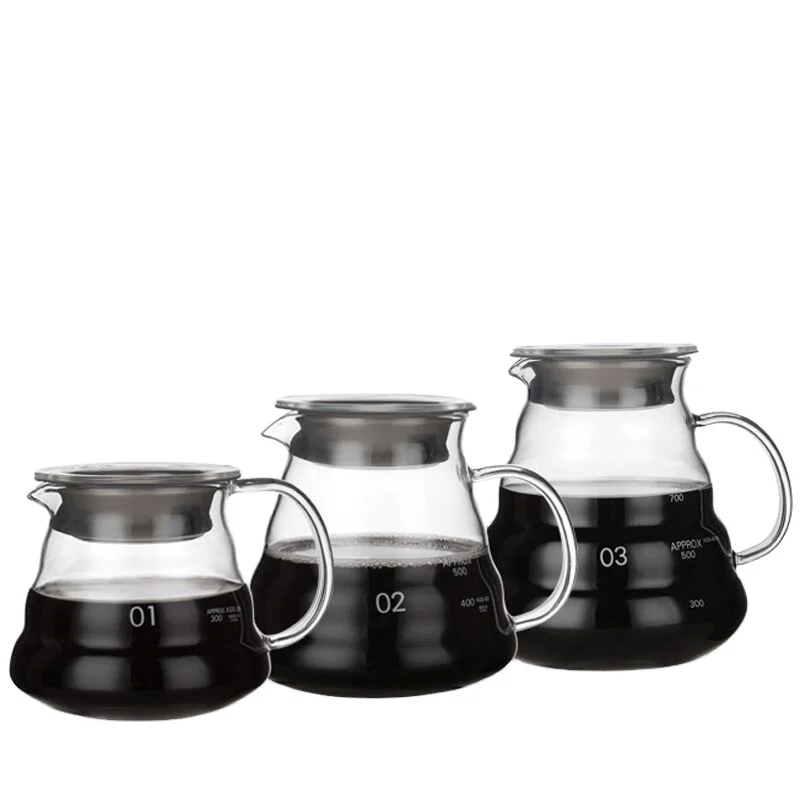 

V60 Heat Resistant 360ML Glass Coffee Pot Household Hand Drip Coffee Server Coffee Kettle