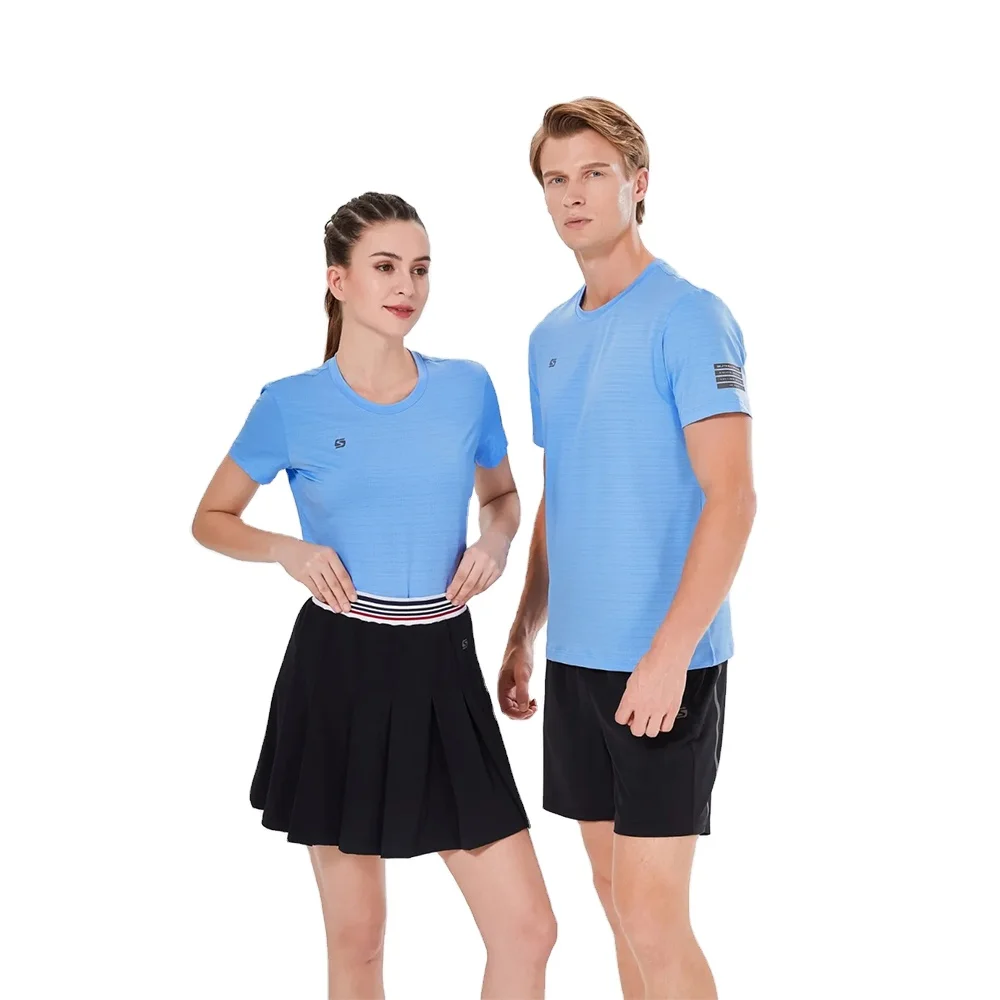 

High quality cool Quick Dry 100% polyester Unisex Running T-Shirt Sports Wear shirts Fitness track suit with reflective strip, As picture