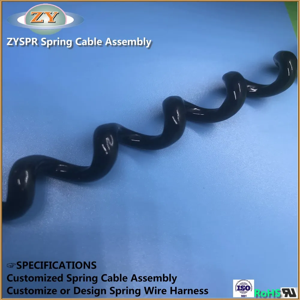 Custom coil cable wiring harness TPU coil cable with terminal connector cable assebly - ANKUX.COM