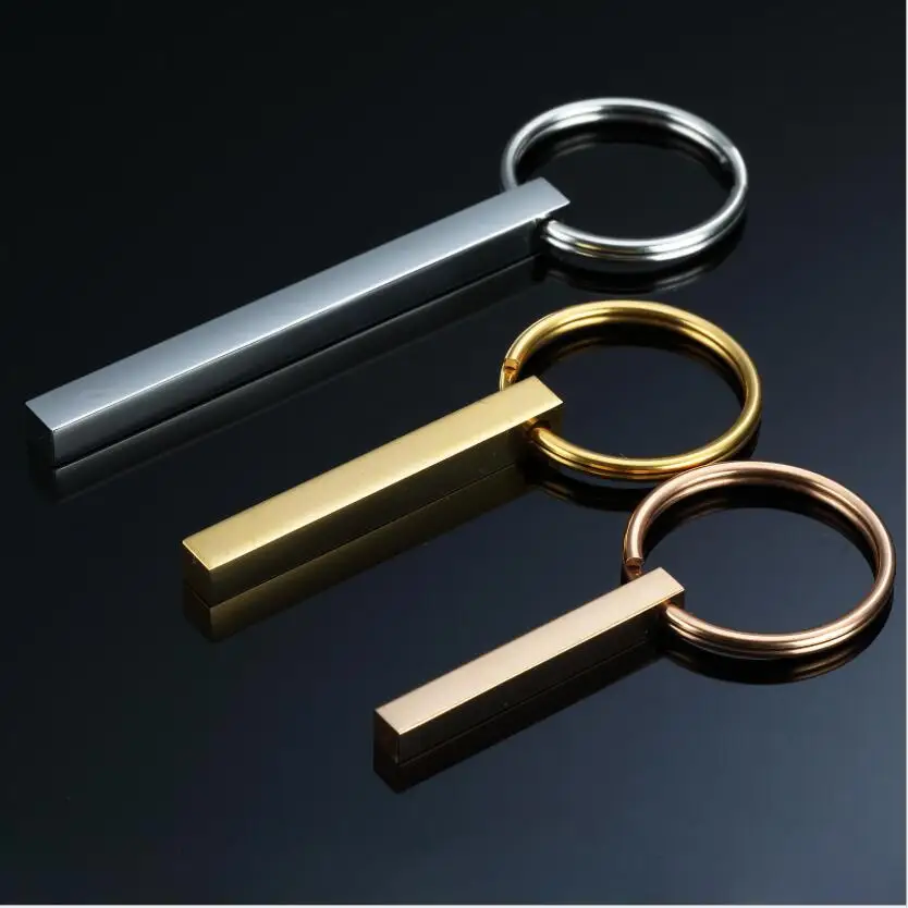 

Wholesale Stainless Steel Stereo Key ring Tourist Souvenir Key chain Custom Logo Metal Sublimation Blank Keychain