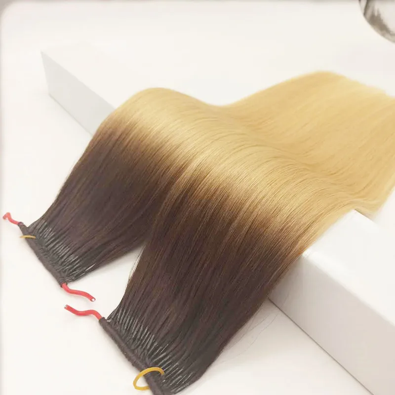 

100% Original Hair ombre colour One Cotton Thread Two I-Tip Twins Hair Extension hot sell in Korea, Natural color