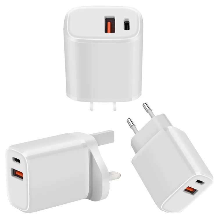 

Usb 20W PD Wall Charger Amazon 30W 40W 60W Wall Charger PD UK EU Plug Travel Charger Set For iphone Sumsung Huawei, Black / white