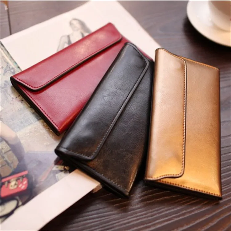 

Lady long leather wallet luxury designer wallets for women fashionable