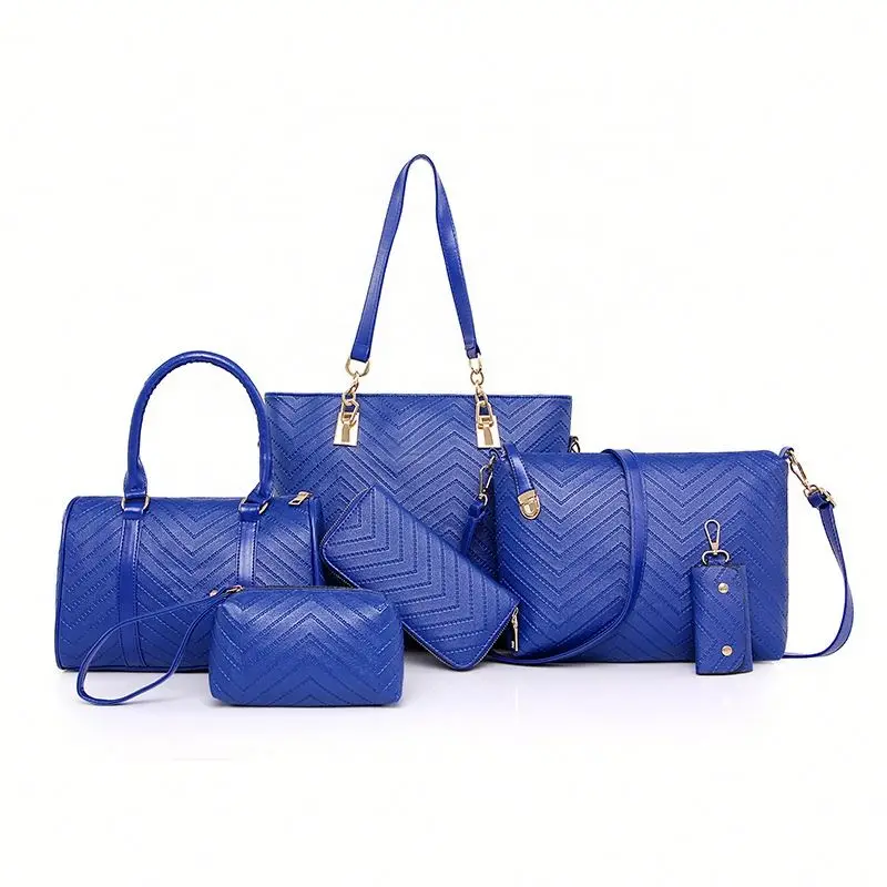 

Luxury Latest Messenger Bags Ladies Brand Composite Bags Large Capacity 6 Pcs Womens Leather Handbags Set