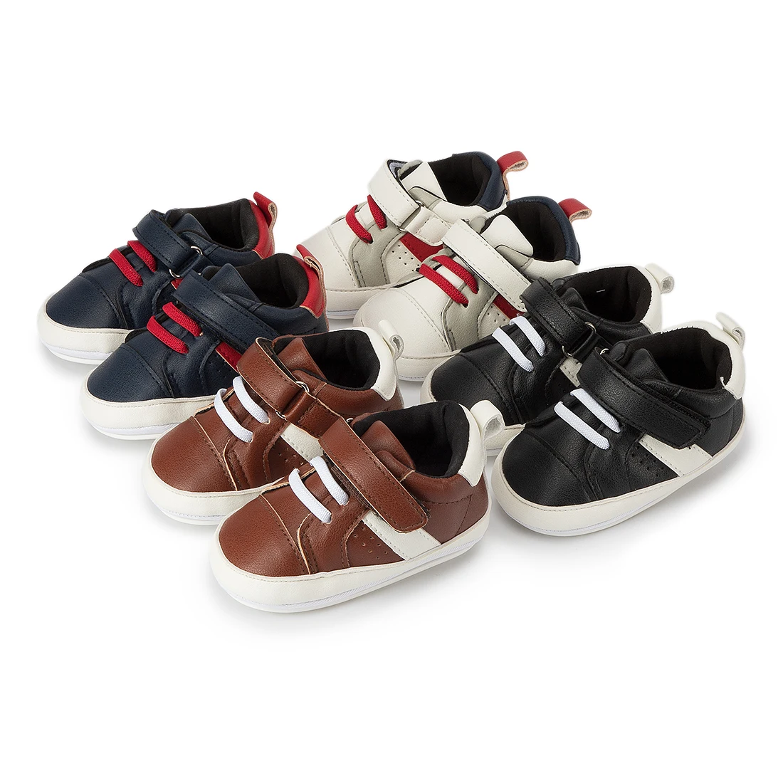 

Rubber sole new designed pu upper First walker sneaker sport casual boy baby shoes