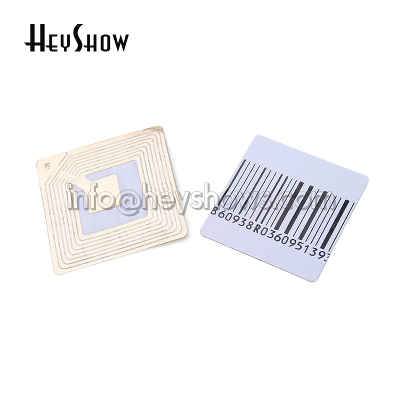 

4*4 cm Square 4 cm Circle RF Soft Tag 8.2mhz EAS Label Retail Security Alarm Bar code Sticker Anti Theft For Commodity In Shop, White or barcode