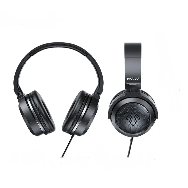 

MOTIVO W31 3.5mm Headphones Subwoofer Wire Control Wired Headset with Microphone, Black color