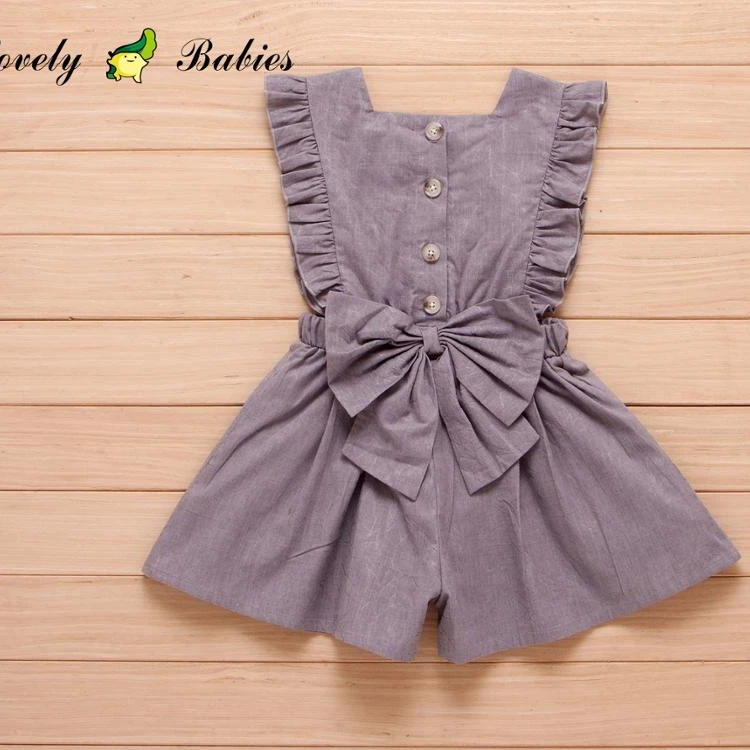 

New styles cotton gray flower Appliques baby suit for casual dress, Available customized