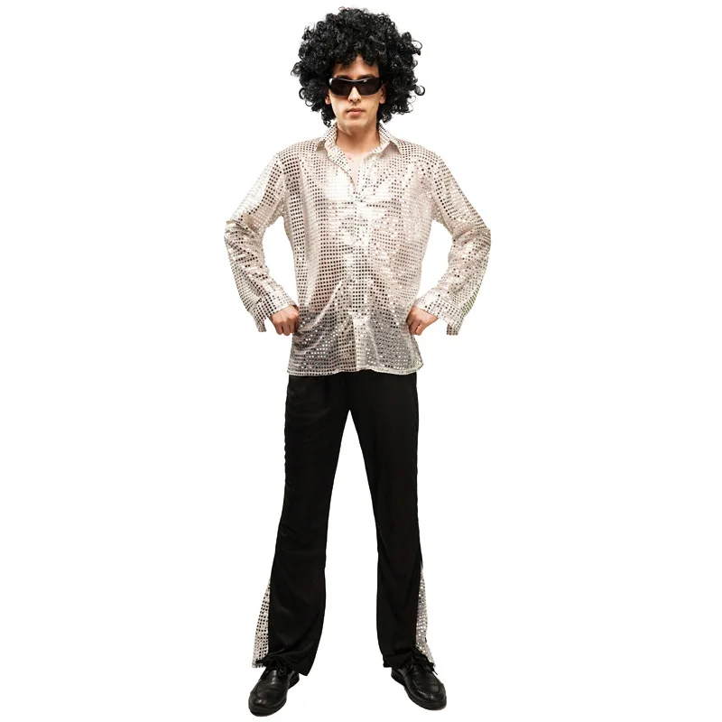 

Adult retro 60s 70s Disco Dance Suit Halloween Party Cosplay Disco Costume for Men