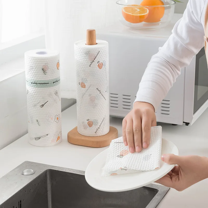 

Water oil absorbing disposable cleaning cloth paper kitchen towel