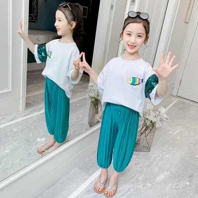 

Children clothing High quality casual clothing set beautiful cute girl clothes for kids teenage girls clothes