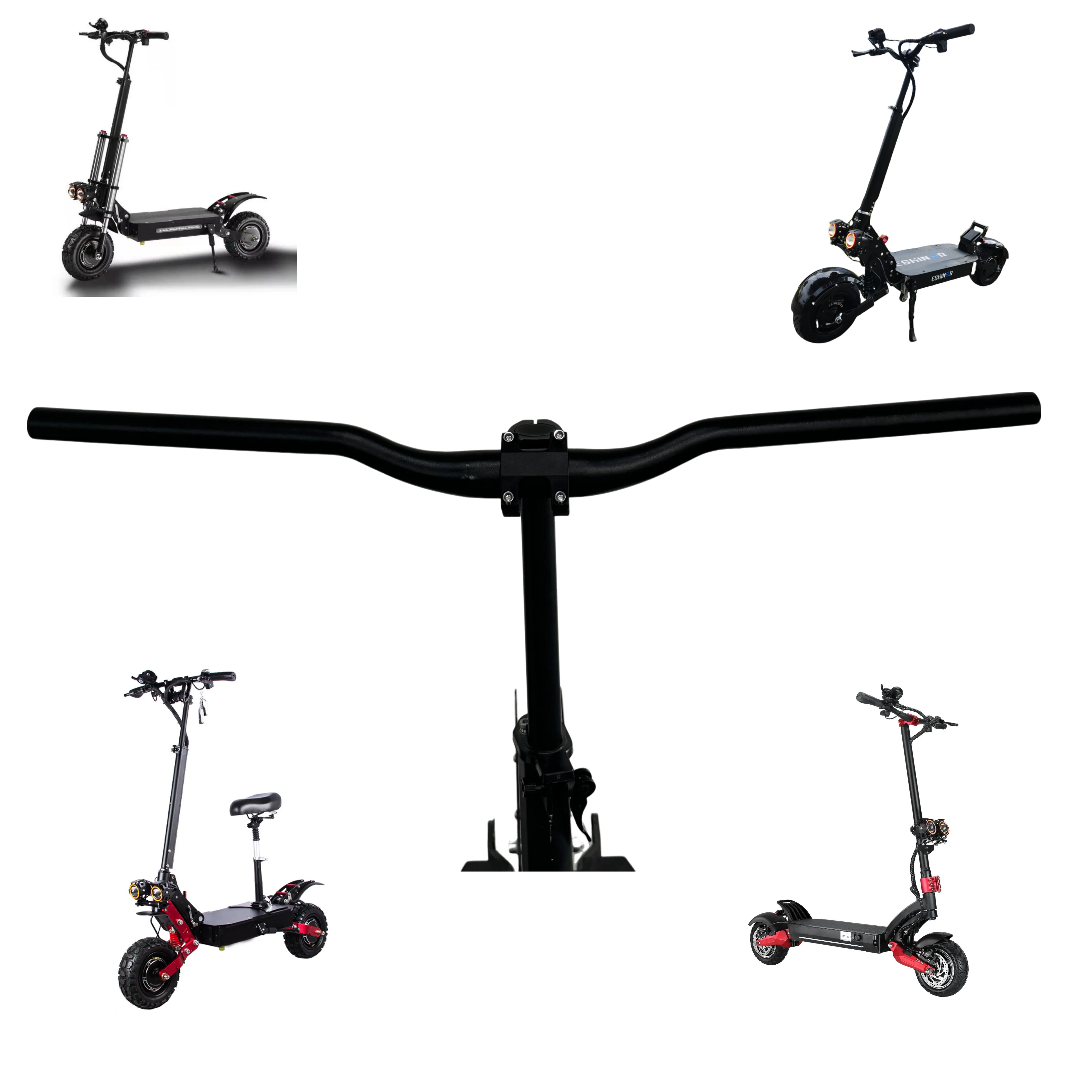 Electric Scooter Steering Handle Bars Part Accessories Aluminum Alloy Handlebar Replacement With Clamp for Repair or DIY Boyueda